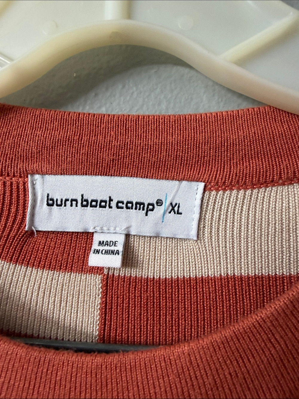 Burn Boot Camp oversized striped crewneck sweater contrasting colorblock xl - Picture 4 of 8